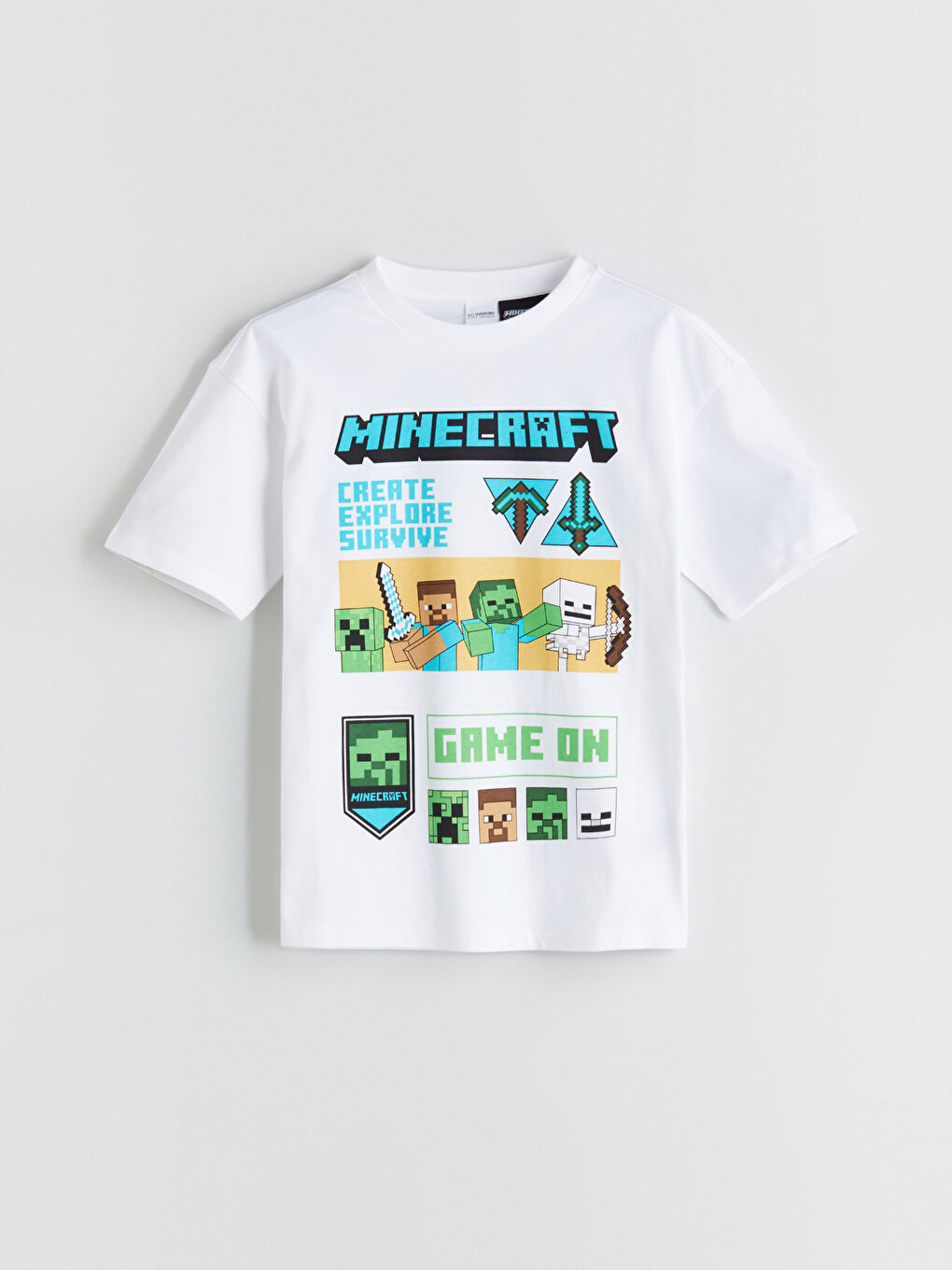 LCW Kids Crew Neck Minecraft Printed Boys' T-Shirt -S5R164Z4-Q6K