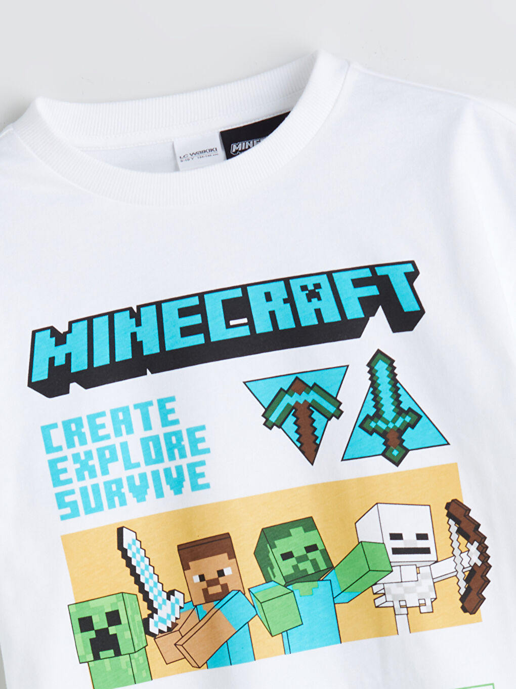 LCW Kids Crew Neck Minecraft Printed Boys' T-Shirt -S5R164Z4-Q6K