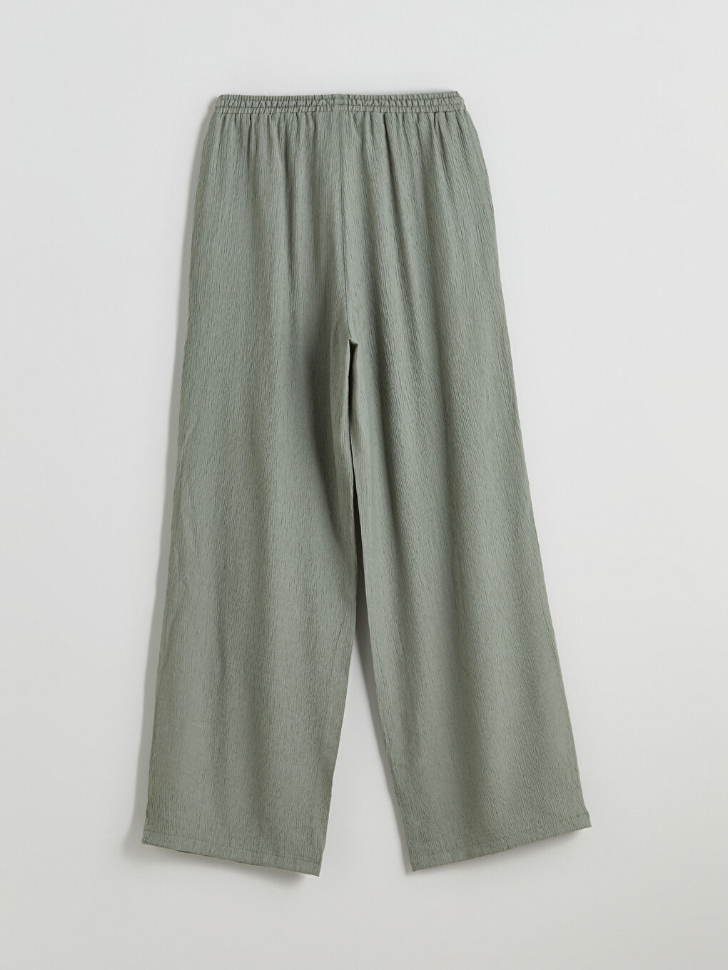 Elasticated Waist Textured Women's Trousers -S5R181Z8-LVB