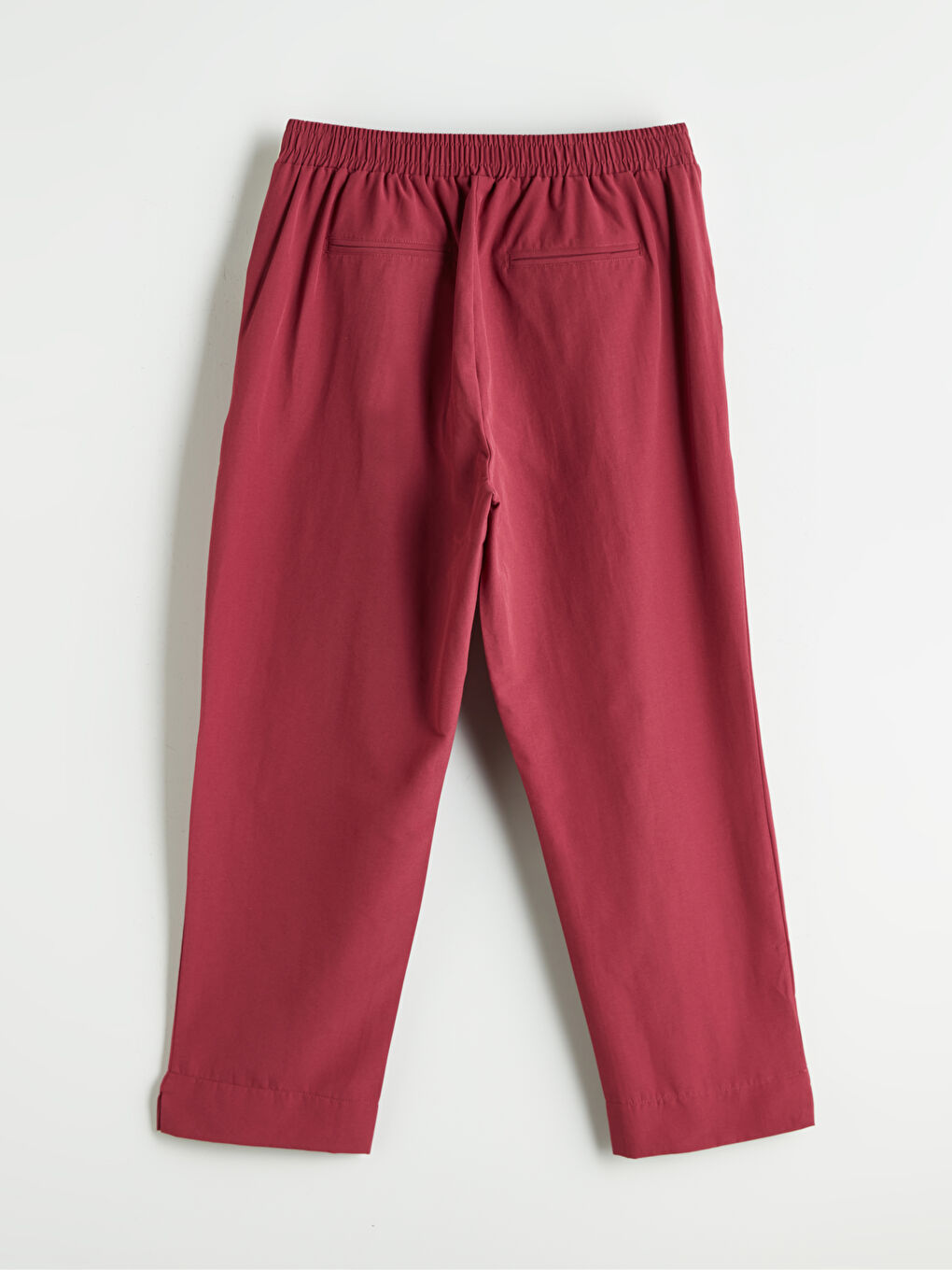 Pembe Beli Lastikli Havuç Kesim Kadın Pantolon-5