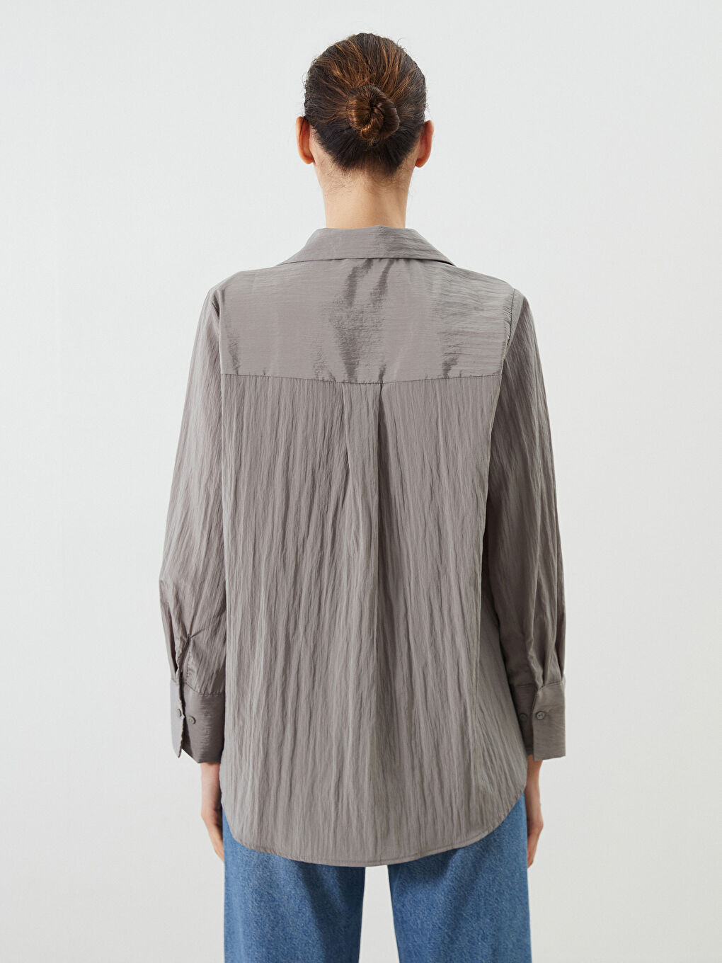 Haki Dokulu Kadın Gömlek-3