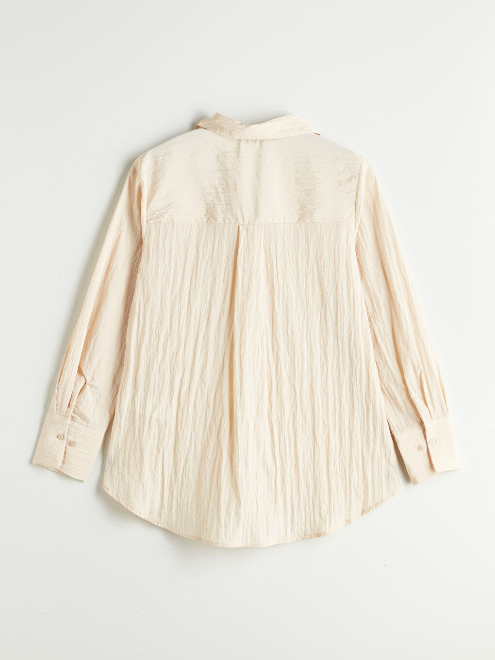 Bej Dokulu Kadın Gömlek-5