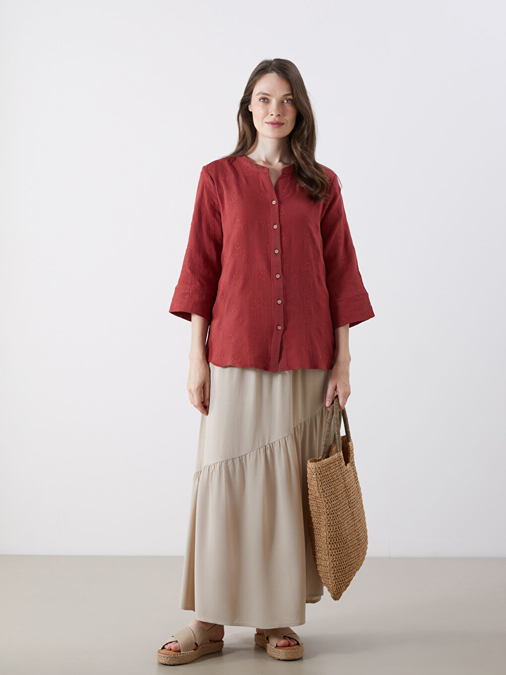 Elasticated Waist Pleated Skirt -S5R223Z8-CR8