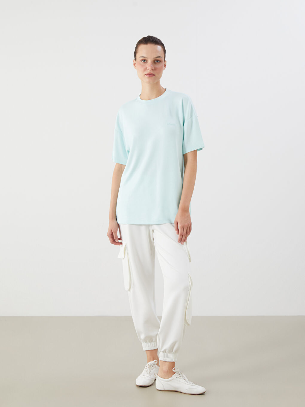 LCW Vision Crew Neck Oversize Women's T-Shirt -S5R228Z8-FQH