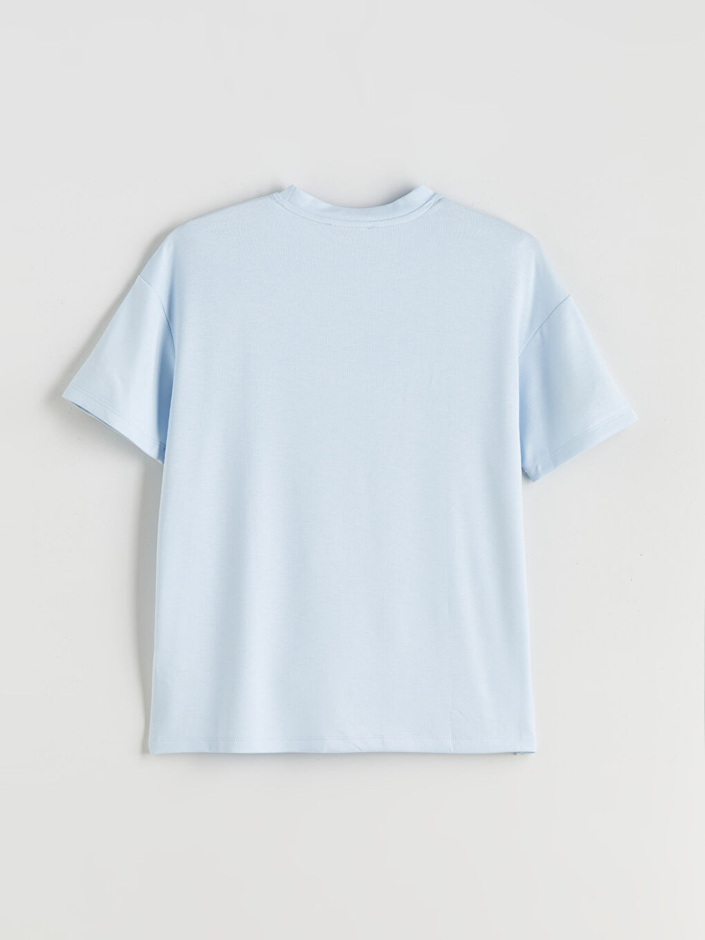 Mavi Bisiklet Yaka Oversize Kadın Tişört-5