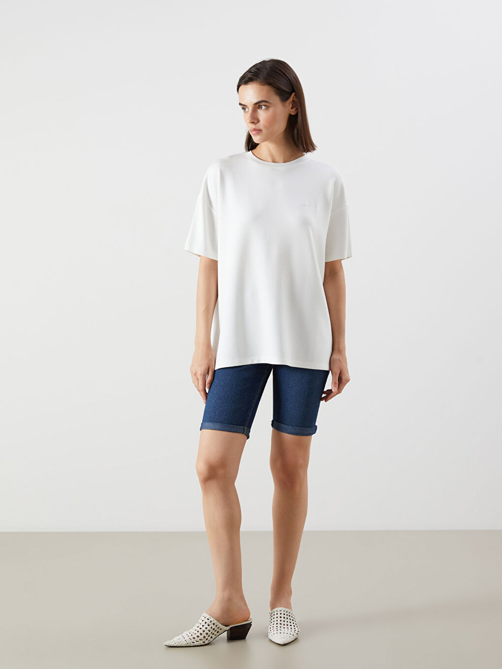 LCW Vision Crew Neck Oversize Women's T-Shirt -S5R228Z8-R9J