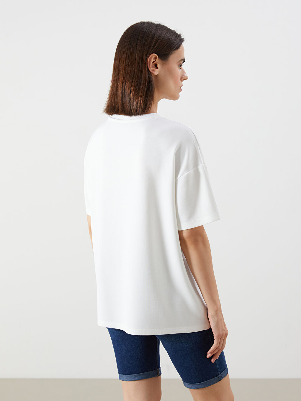 LCW Vision Crew Neck Oversize Women's T-Shirt -S5R228Z8-R9J