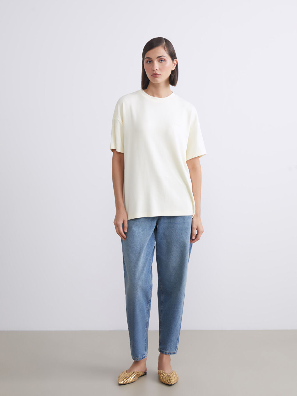 LCW Vision Crew Neck Oversize Women's T-Shirt -S5R228Z8-FDQ