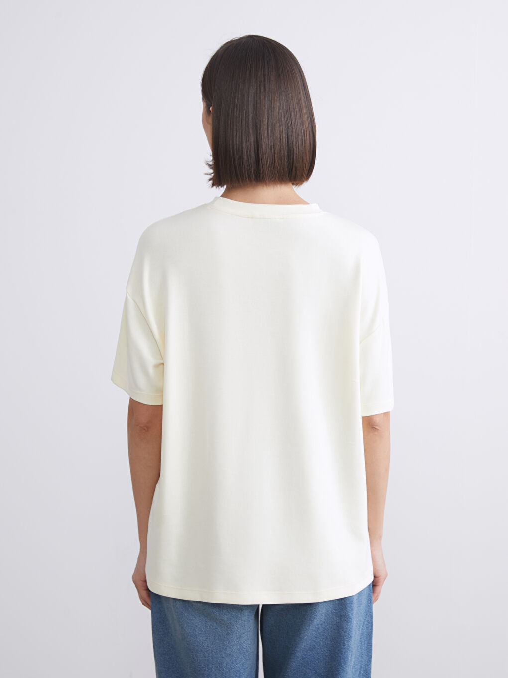 LCW Vision Crew Neck Oversize Women's T-Shirt -S5R228Z8-FDQ