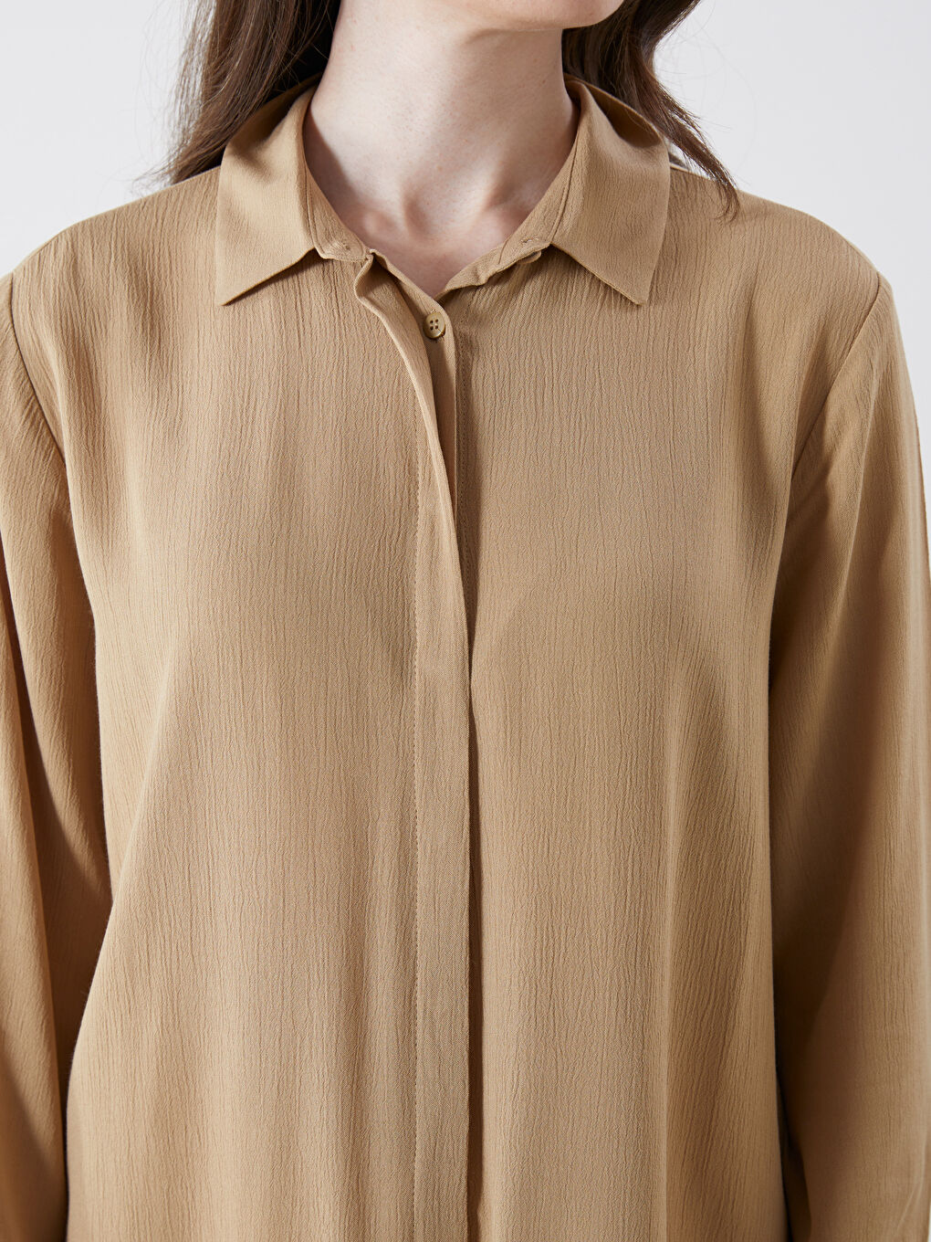 LCW Grace Crinkle Women's Shirt Tunic -S5R234Z8-DRR