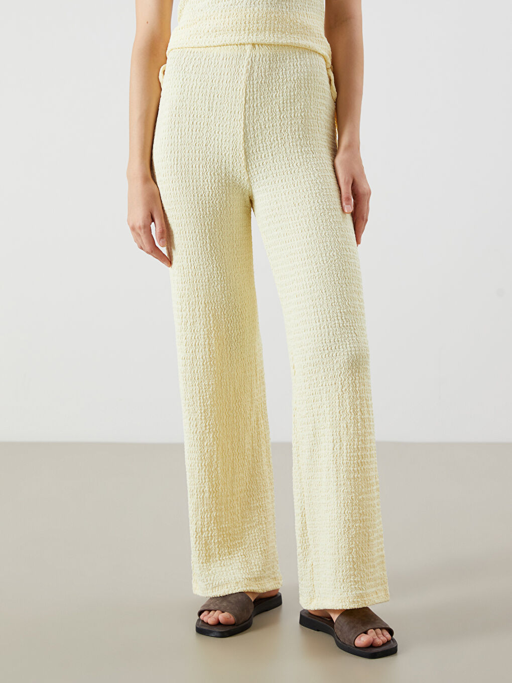 LCW Vision Elasticated Waist Textured Women's Trousers -S5R235Z8-FDQ