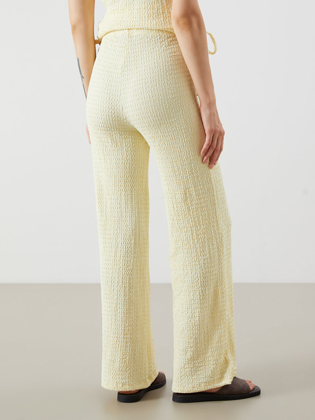 LCW Vision Elasticated Waist Textured Women's Trousers -S5R235Z8-FDQ