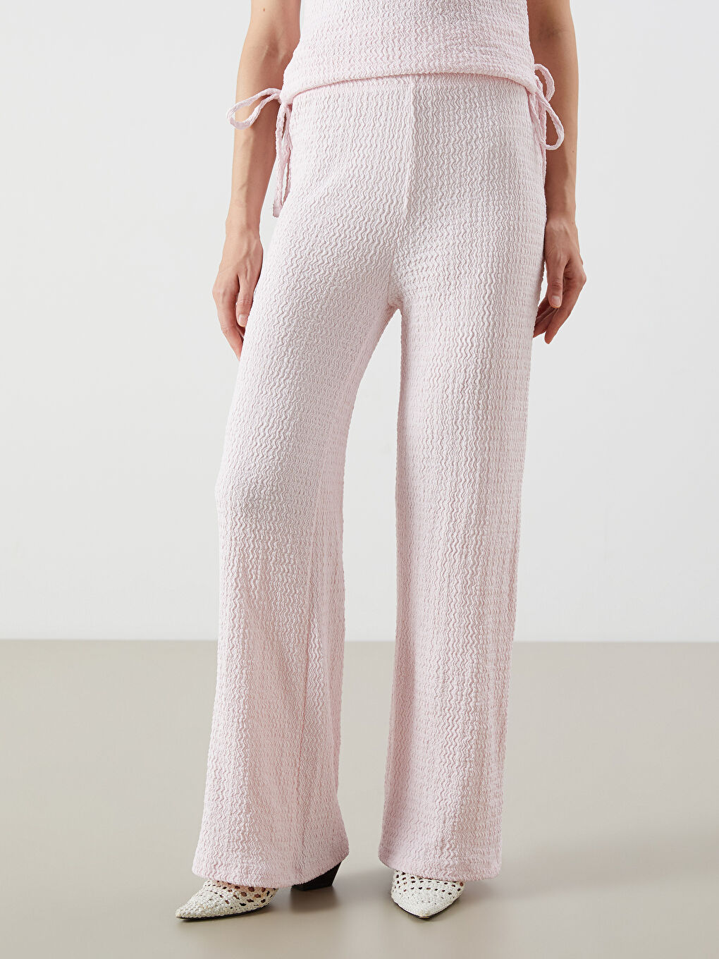 LCW Vision Elasticated Waist Textured Women's Trousers -S5R235Z8-QVT