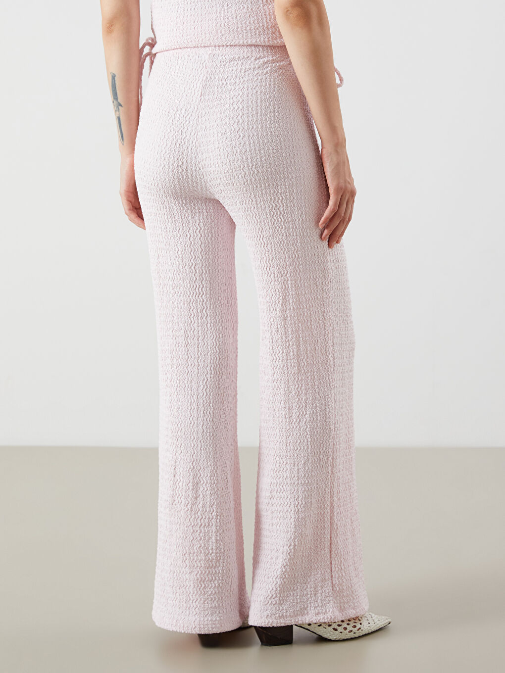 LCW Vision Elasticated Waist Textured Women's Trousers -S5R235Z8-QVT