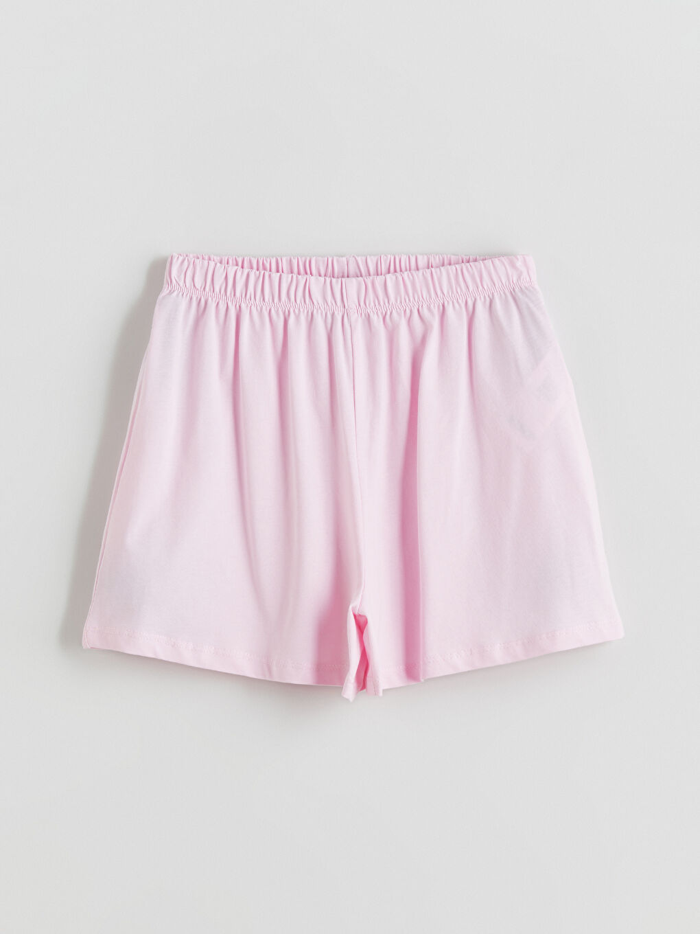 Pembe Beli Lastikli Kız Çocuk Pijama Şort