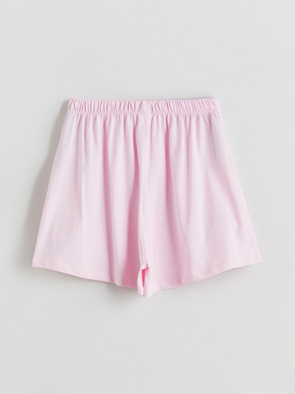 Pembe Beli Lastikli Kız Çocuk Pijama Şort-1