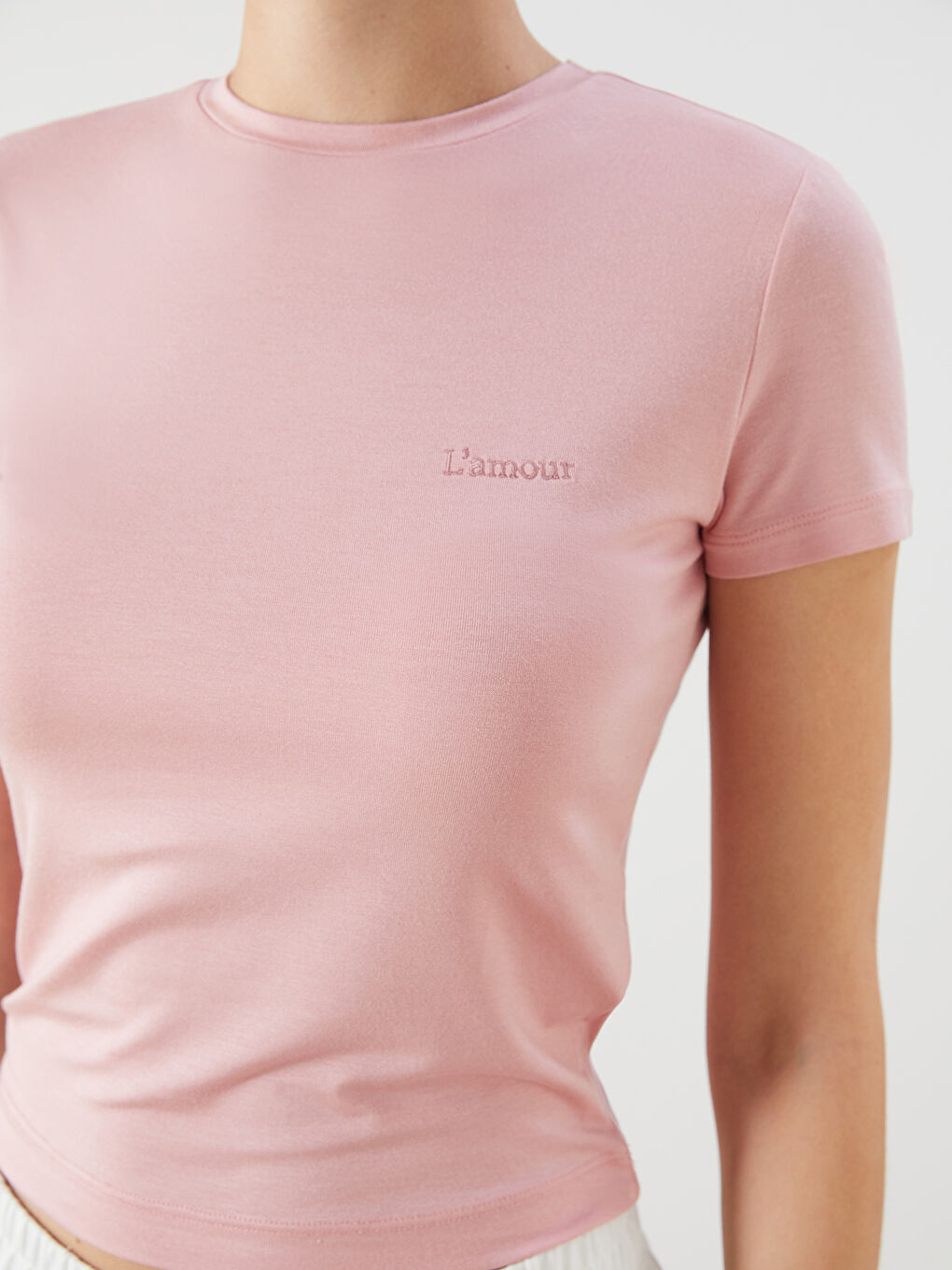 LCW Vision Crew Neck Embroidered Women's T-Shirt -S5R245Z8-FGV