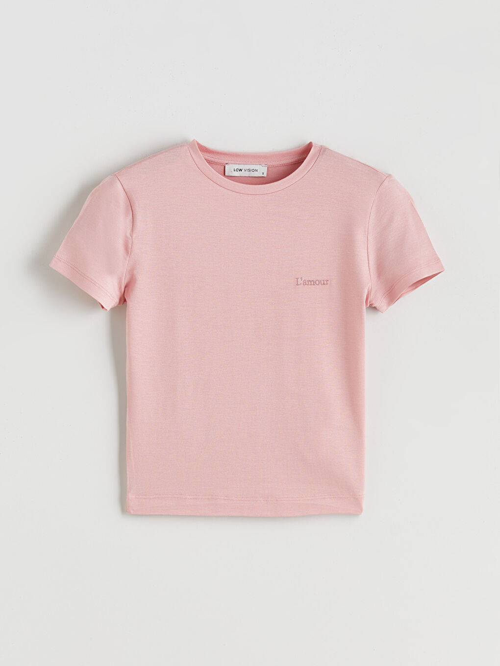 LCW Vision Crew Neck Embroidered Women's T-Shirt -S5R245Z8-FGV