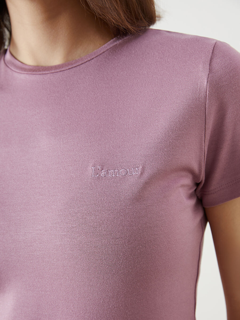 LCW Vision Crew Neck Embroidered Women's T-Shirt -S5R245Z8-GVJ