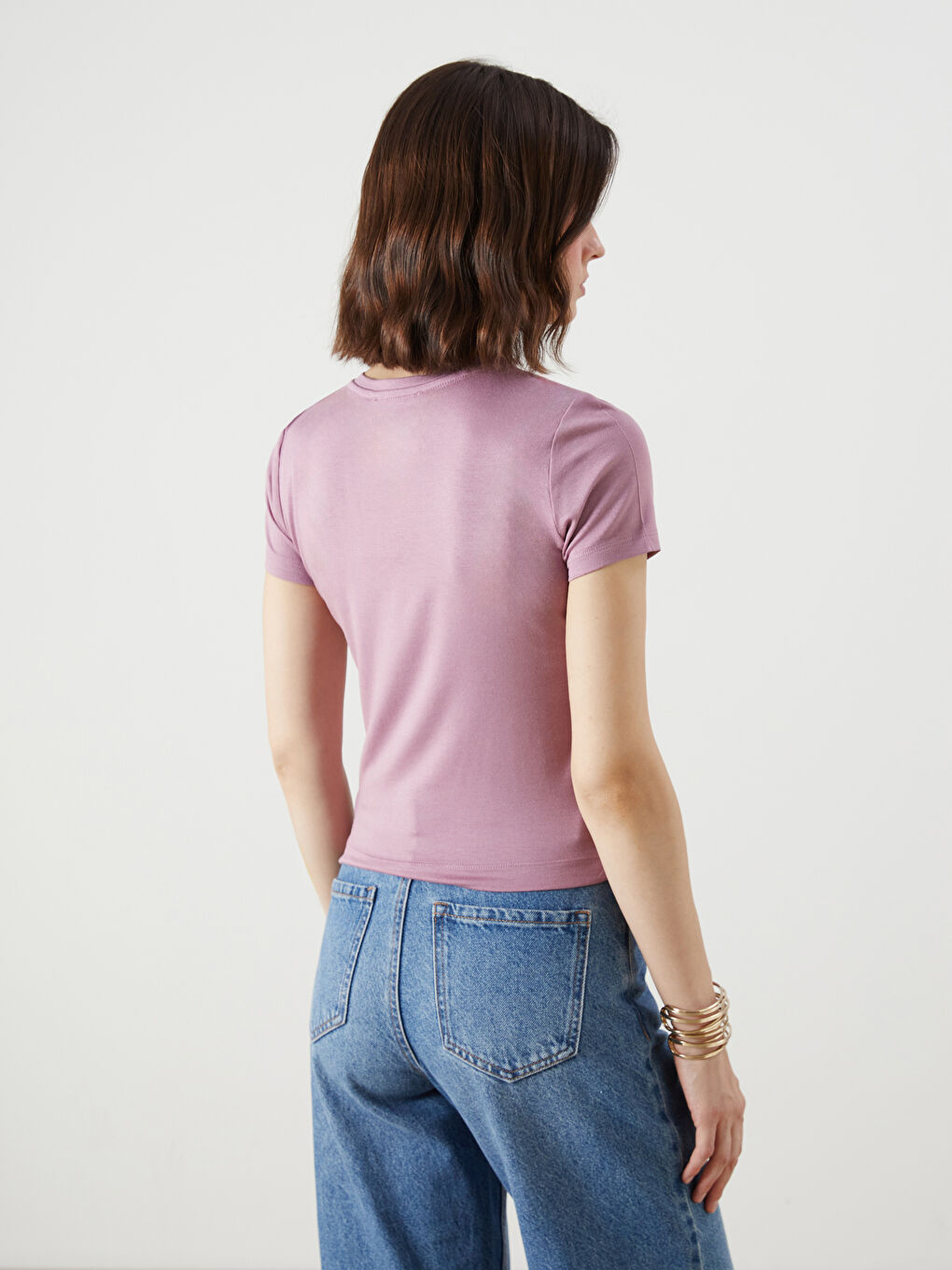 LCW Vision Crew Neck Embroidered Women's T-Shirt -S5R245Z8-GVJ