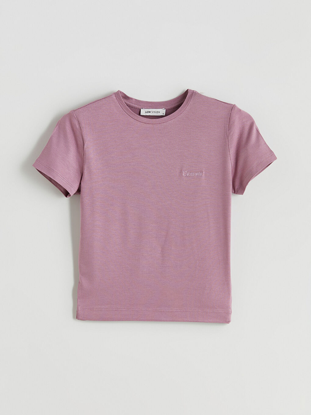 LCW Vision Crew Neck Embroidered Women's T-Shirt -S5R245Z8-GVJ