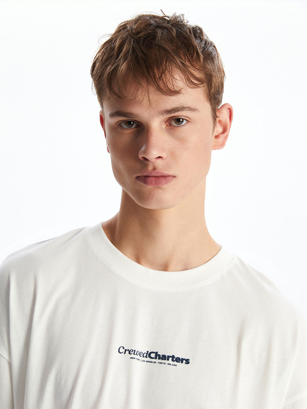 Crew Neck Printed Jersey Men's T-Shirt -S5R248Z8-EEW