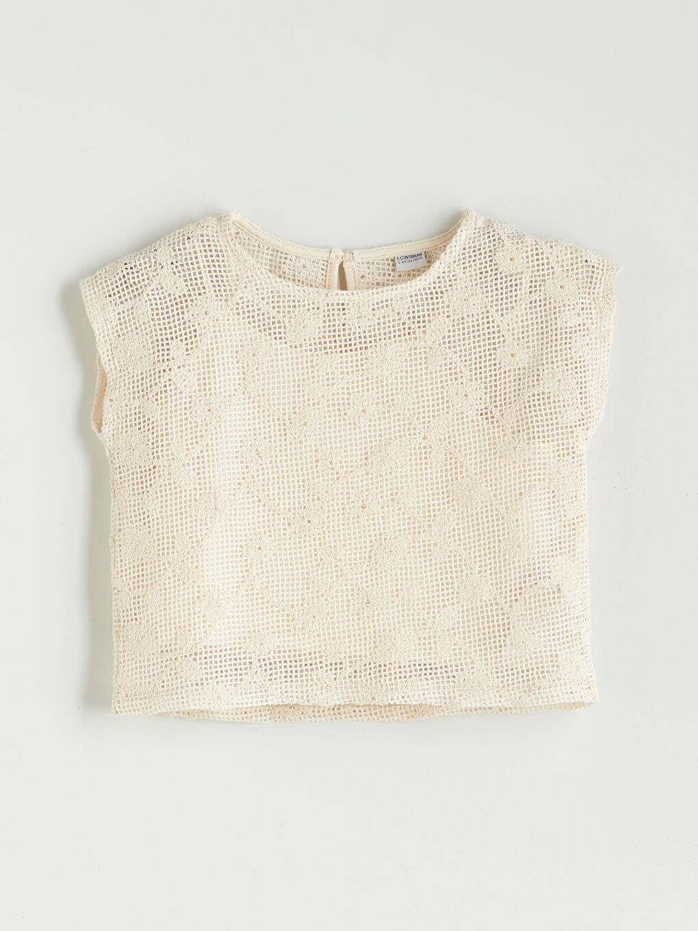 Crew Neck Lace Detailed Girls' Blouse -S5R249Z4-FDL