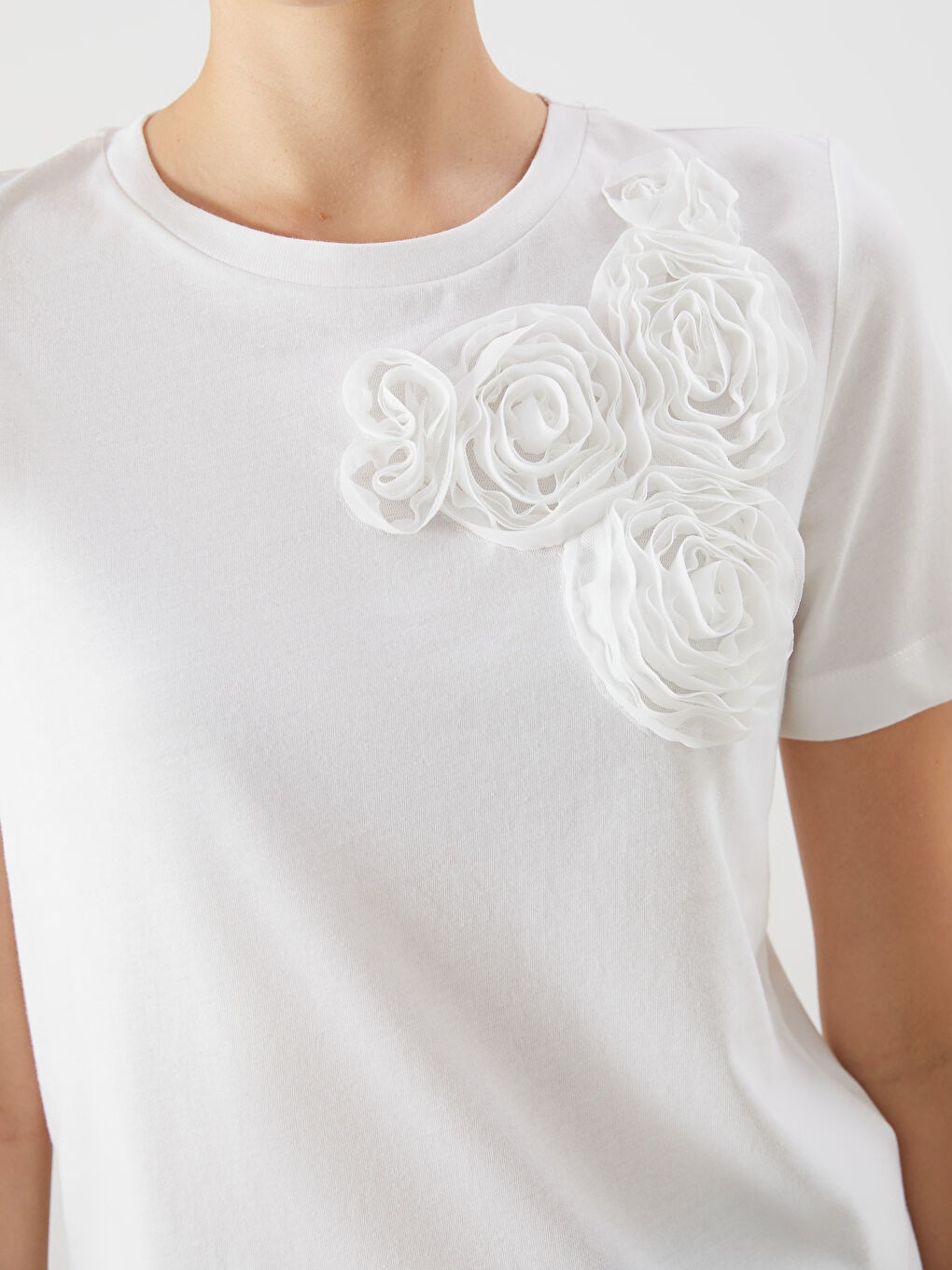 LCW Vision Woman ECRU T-Shirt -S5R257Z8-R9J