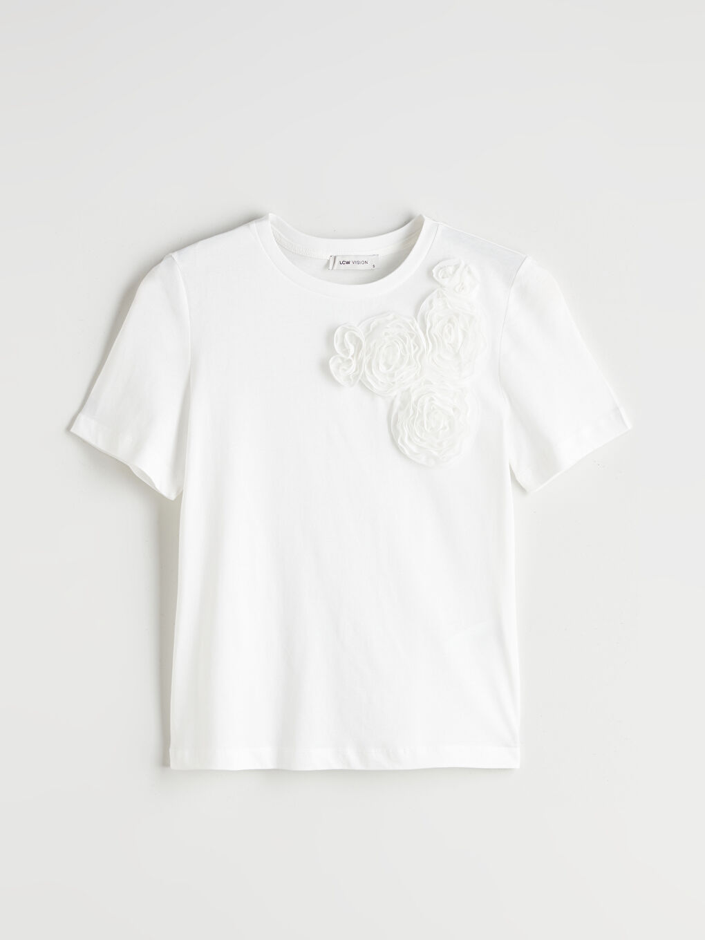LCW Vision Woman ECRU T-Shirt -S5R257Z8-R9J