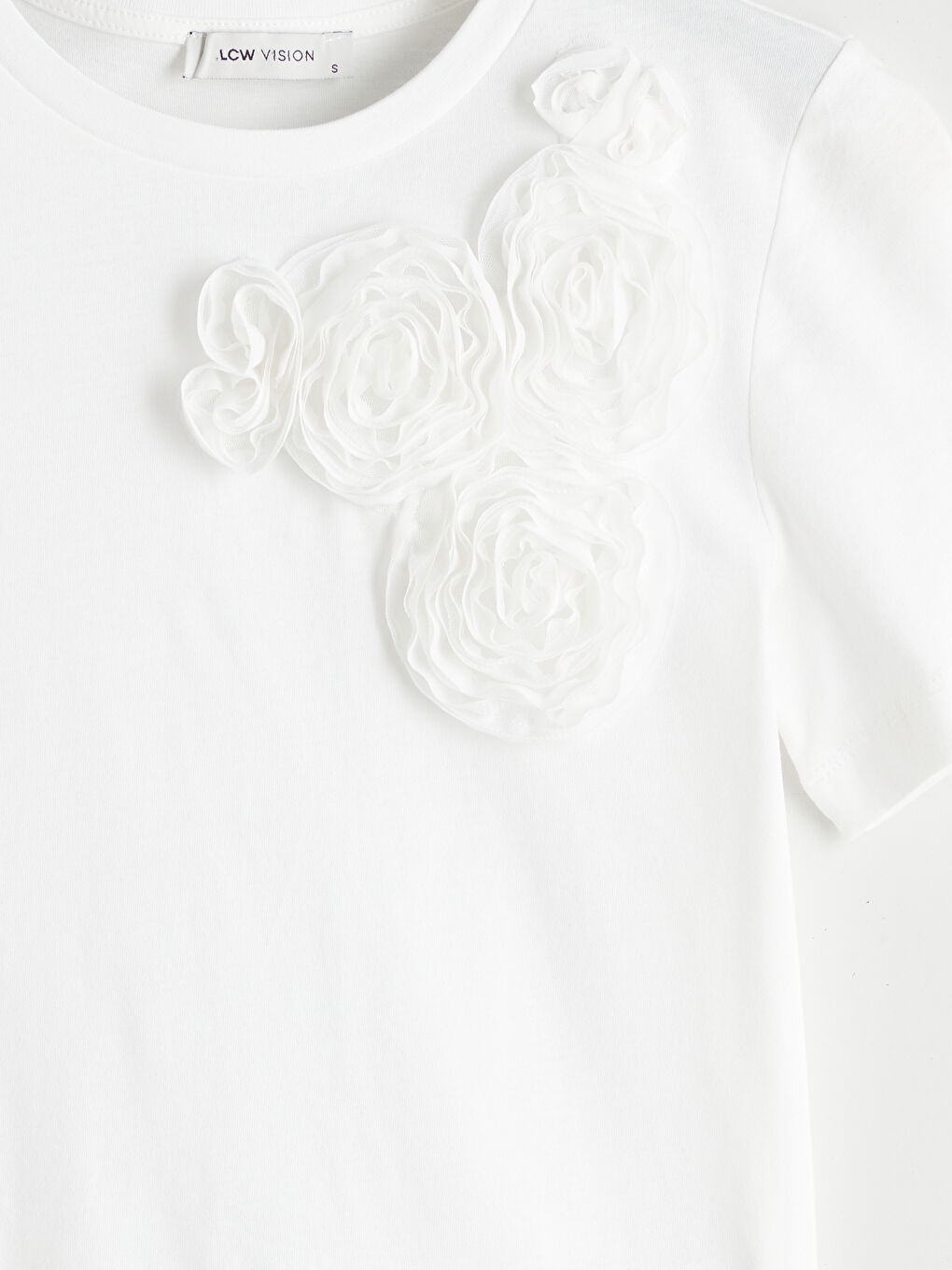 LCW Vision Woman ECRU T-Shirt -S5R257Z8-R9J