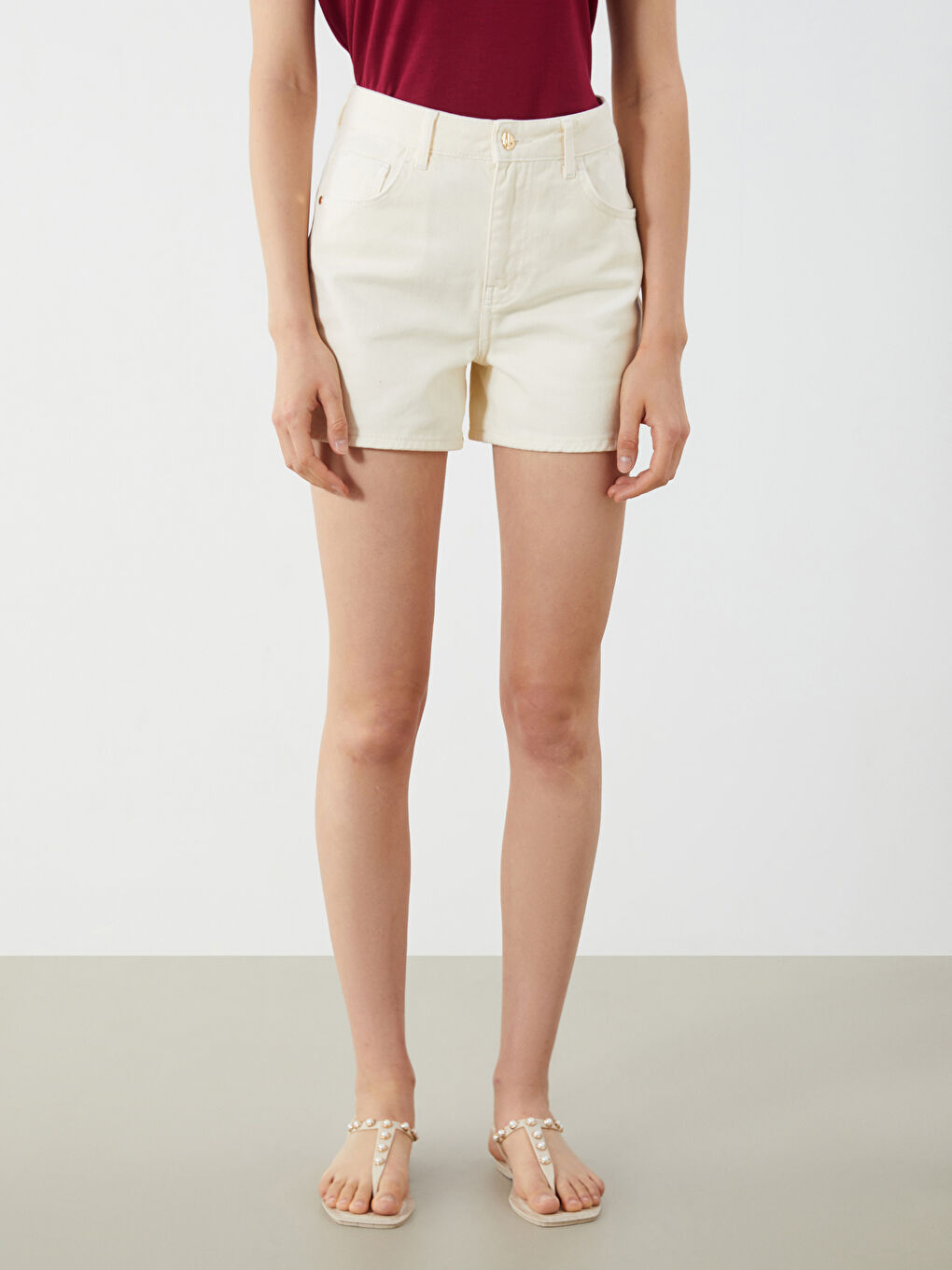 Regular Fit Women's Denim Shorts -S5R263Z8-FQQ
