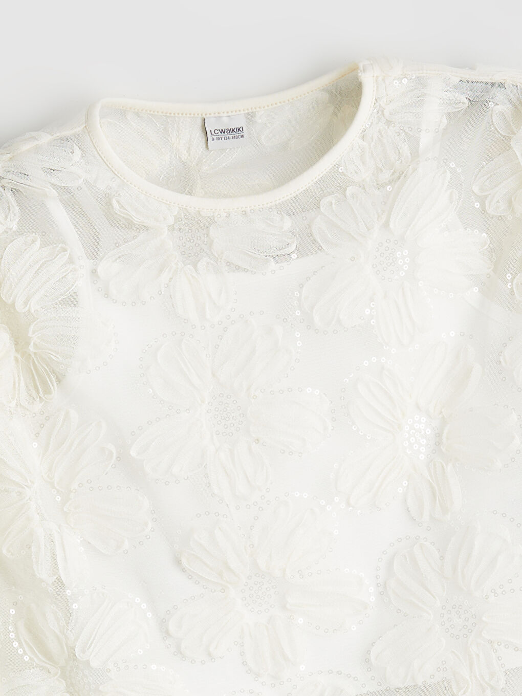 Ekru Bisiklet Yaka Kız Çocuk Bluz ve Atlet-2