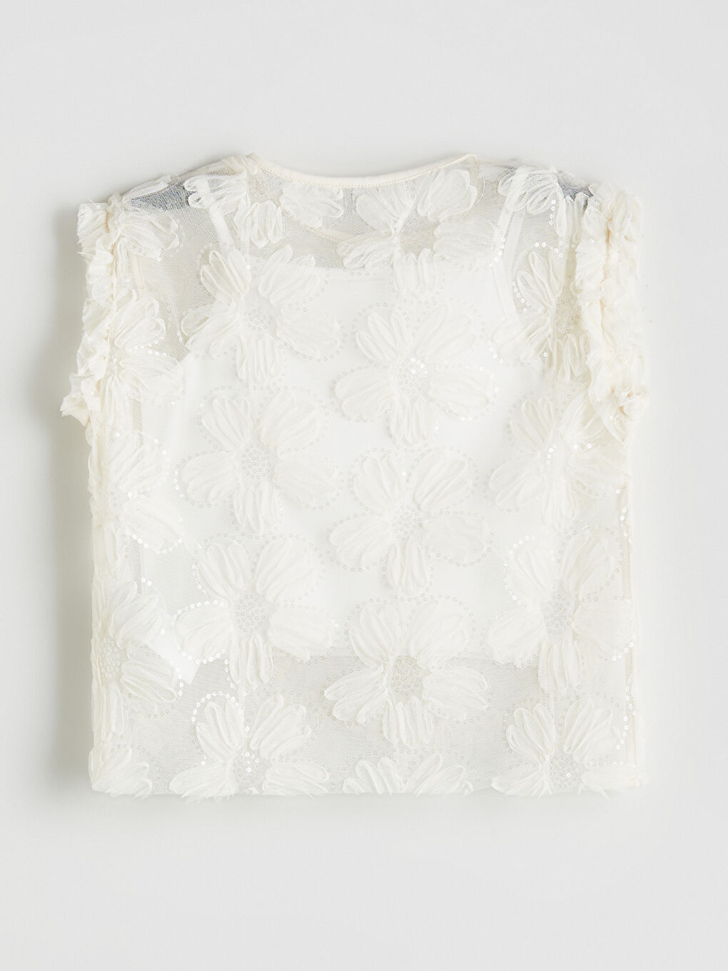 Ekru Bisiklet Yaka Kız Çocuk Bluz ve Atlet-3