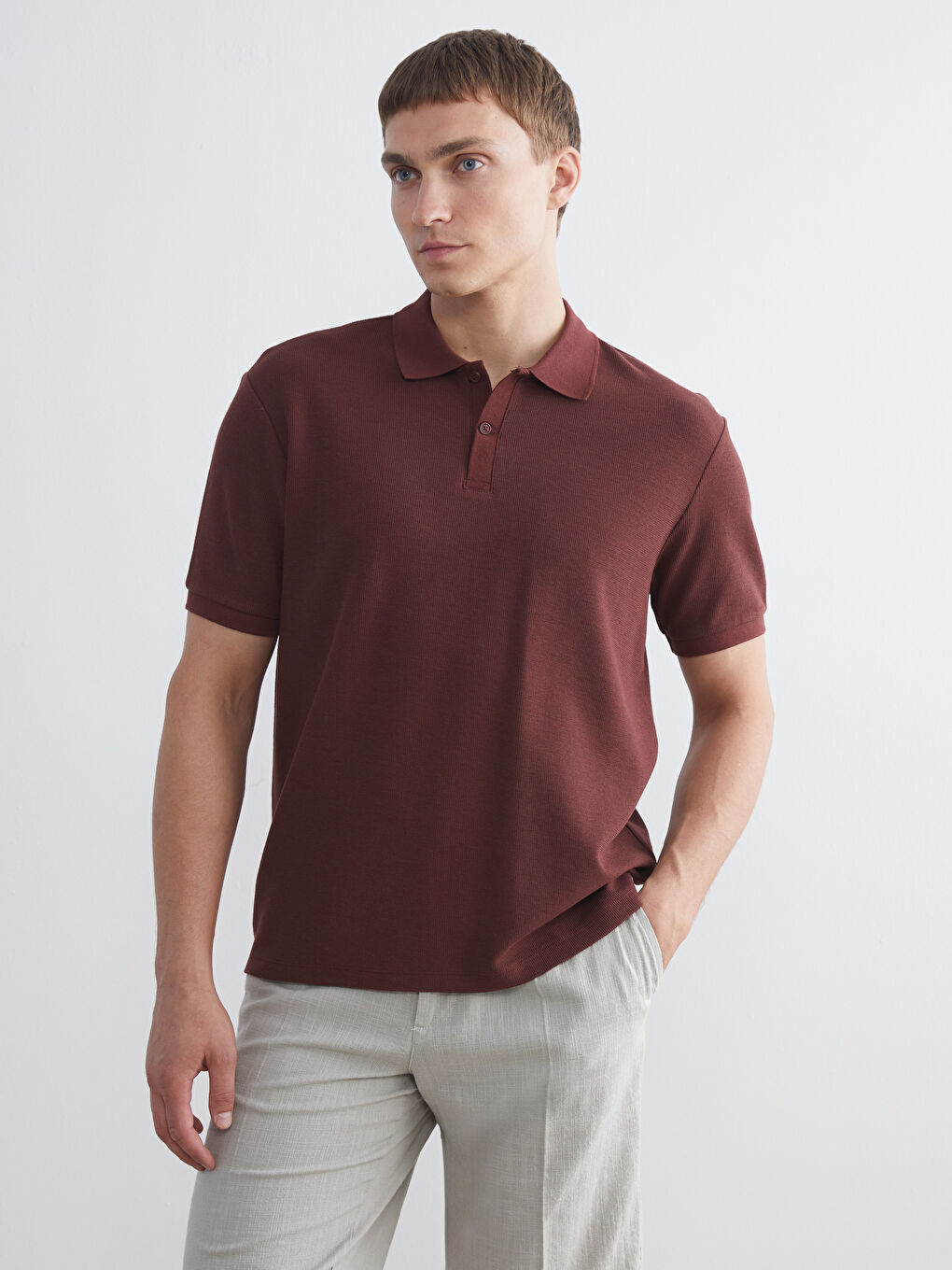 Polo Neck Short Sleeve Men's T-Shirt