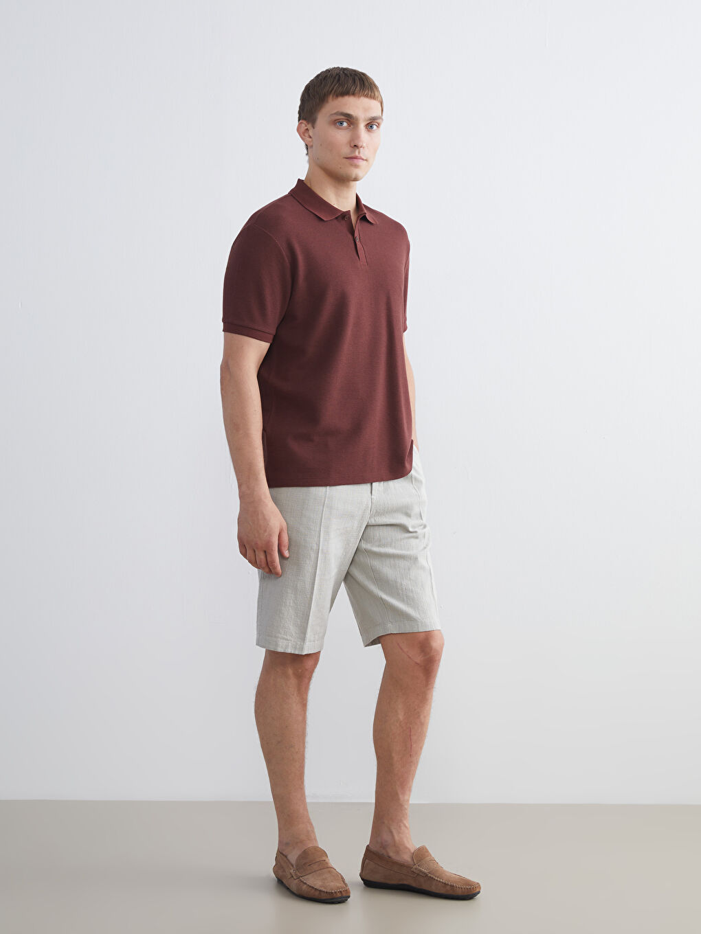 Polo Neck Short Sleeve Men's T-Shirt-1