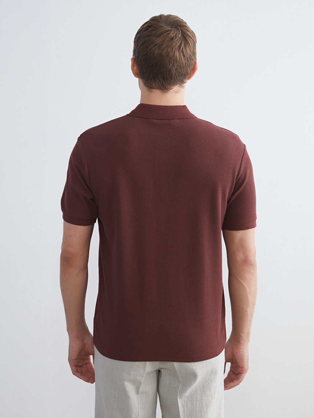 Polo Neck Short Sleeve Men's T-Shirt-3