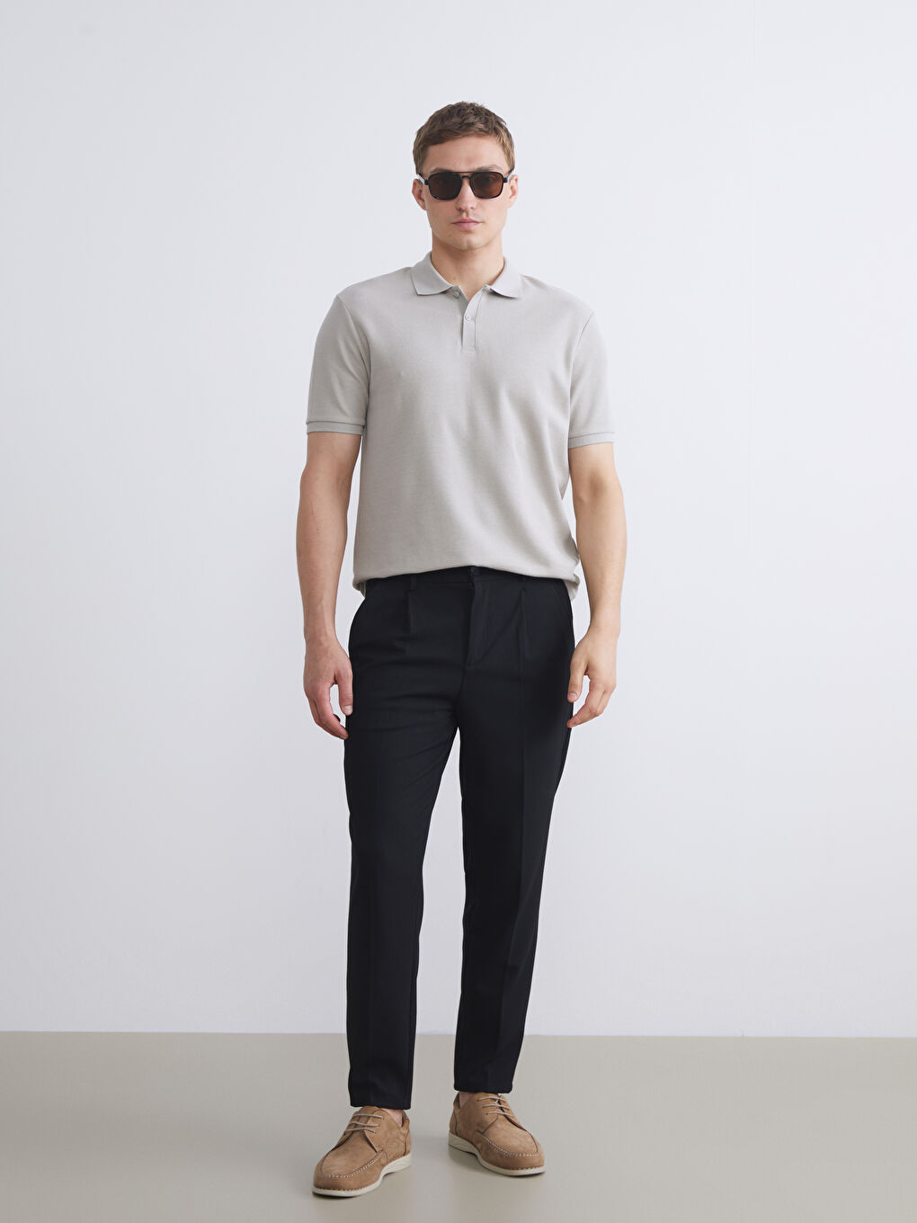 Polo Neck Short Sleeve Men's T-Shirt-1