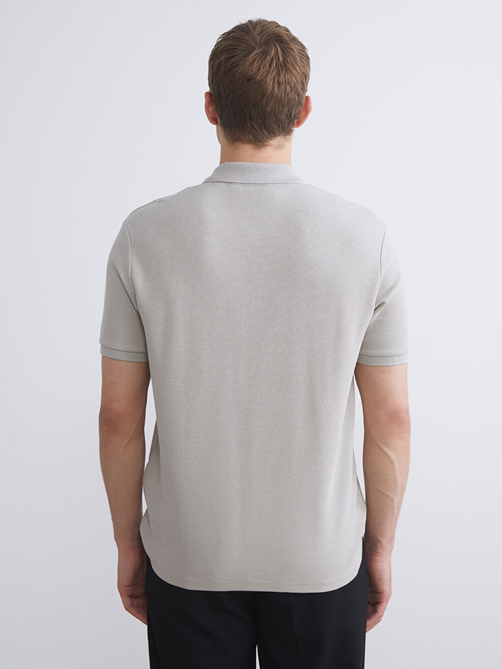 Polo Neck Short Sleeve Men's T-Shirt-3