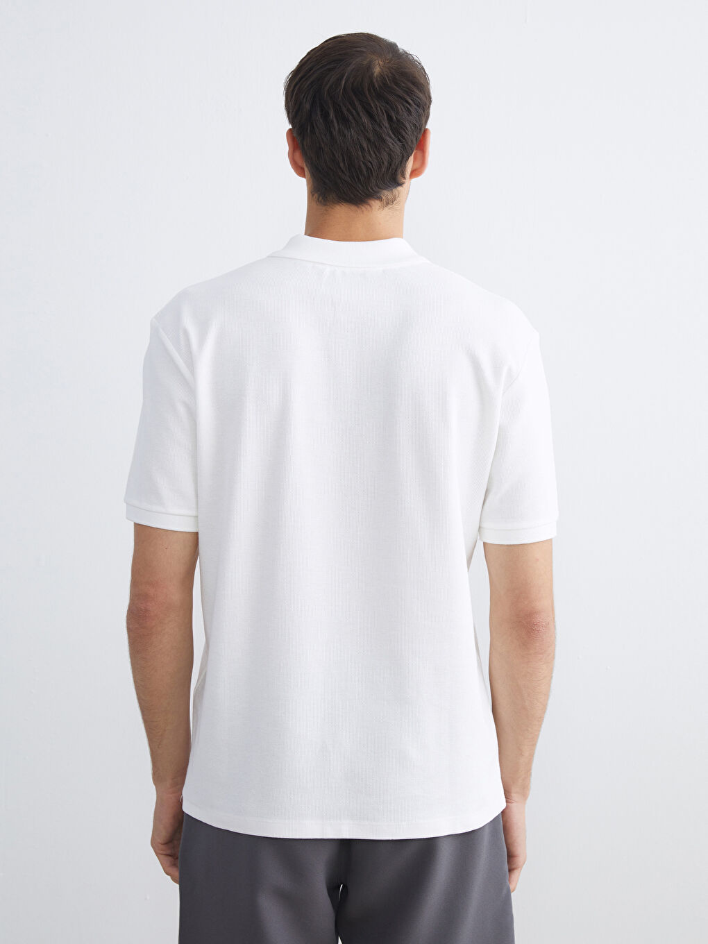 Polo Neck Short Sleeve Men's T-Shirt-3
