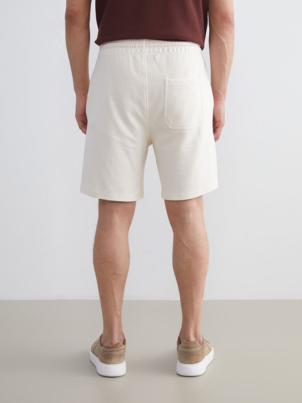 Bej Standart Kalıp Erkek Şort-3