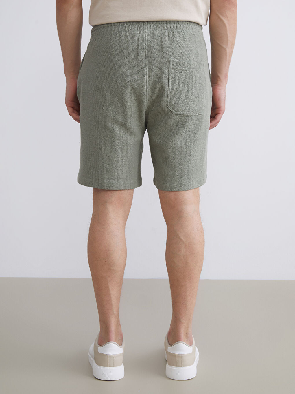 Haki Standart Kalıp Erkek Şort-3