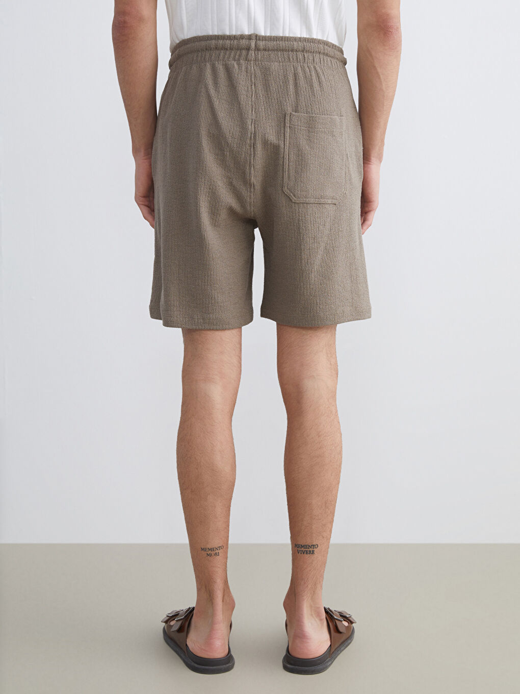 Kahverengi Standart Kalıp Erkek Şort-3