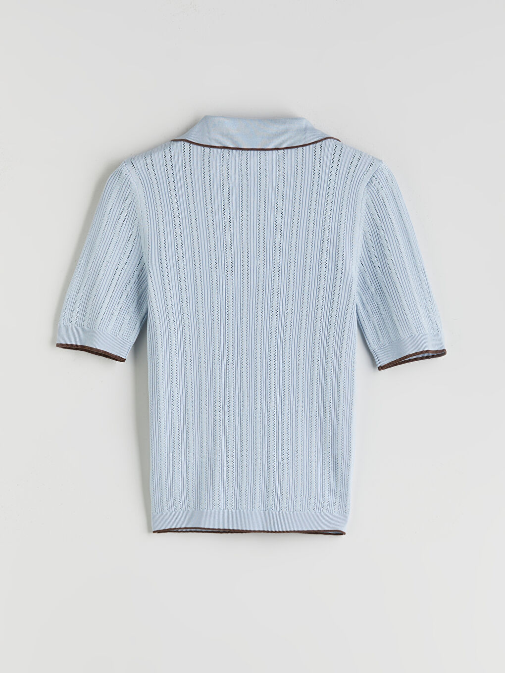 Mavi Polo Yaka Kadın Triko Kazak-9