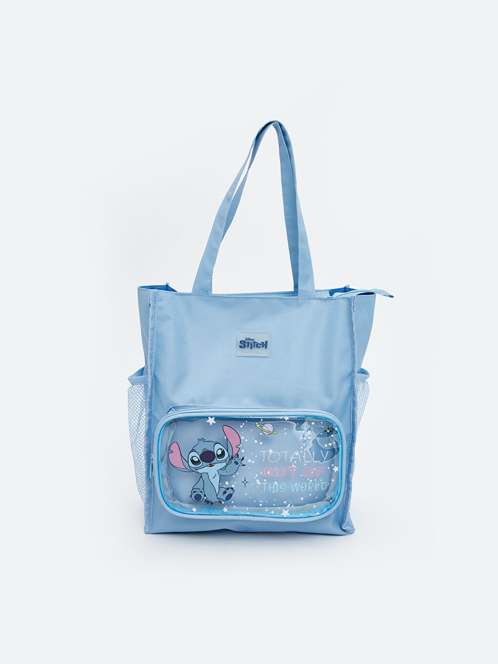 Mavi Stitch Baskılı Kız Çocuk Omuz Çantası