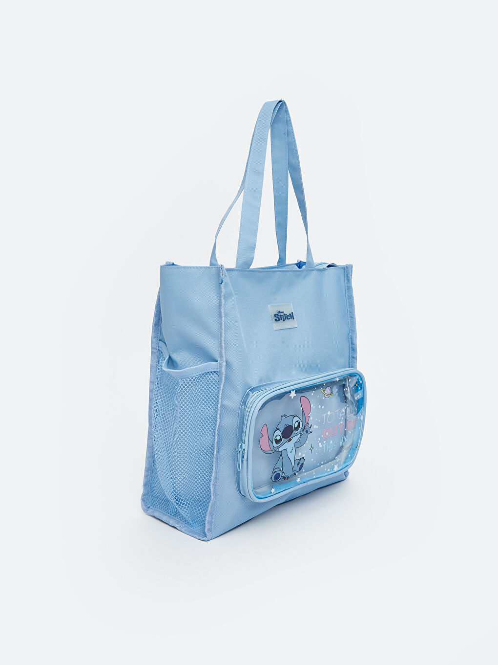 Mavi Stitch Baskılı Kız Çocuk Omuz Çantası-1