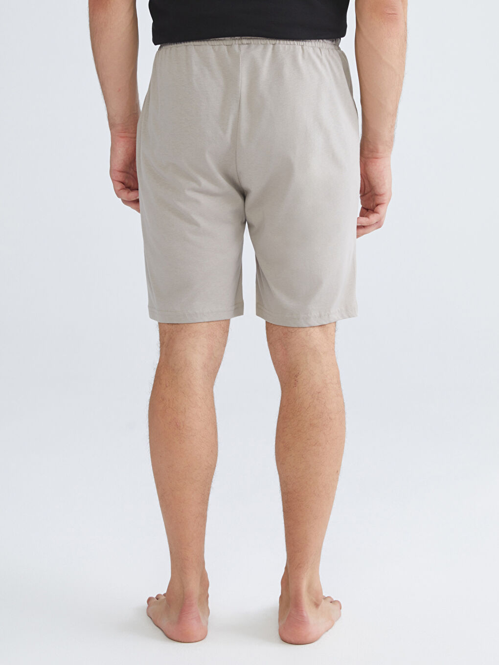 Siyah Slim Fit Erkek Pijama Alt Şort 2'li-5