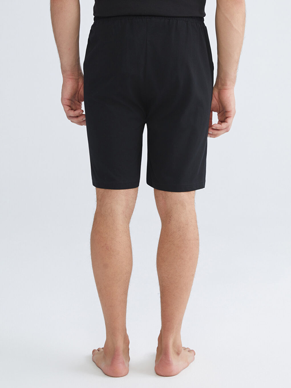 Siyah Slim Fit Erkek Pijama Alt Şort 2'li-6