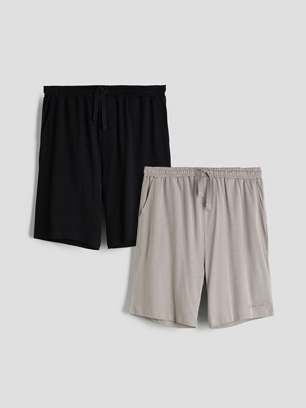 Siyah Slim Fit Erkek Pijama Alt Şort 2'li-7