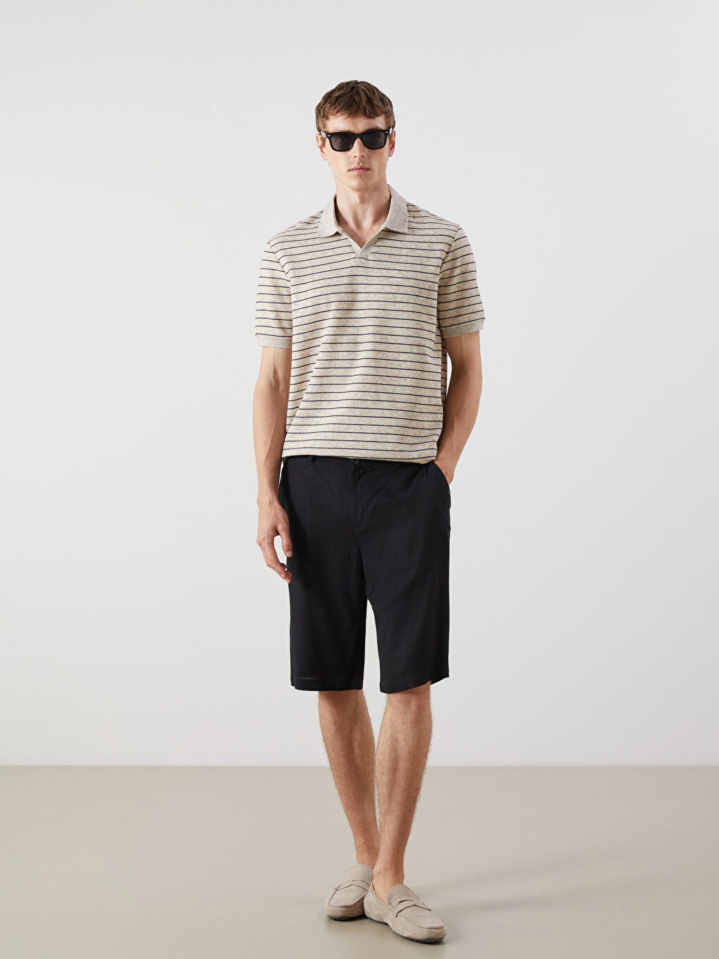 SOUTHBLUE Polo Neck Striped Men's T-Shirt -S5R336Z8-DS3