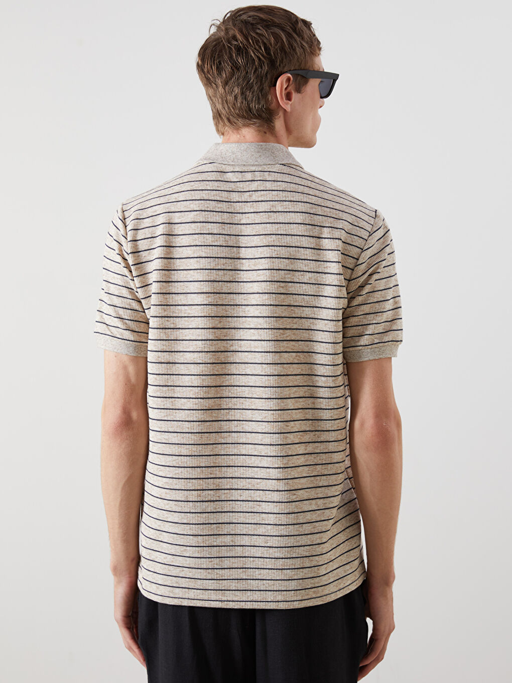 SOUTHBLUE Polo Neck Striped Men's T-Shirt -S5R336Z8-DS3